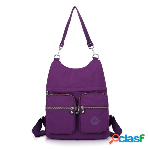 Mujer Nylon Multi-funcional Multi-bolsillos Hombro Bolsa