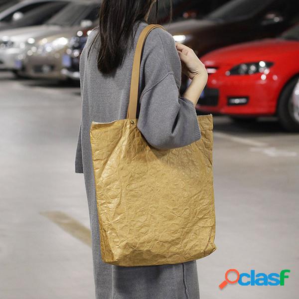 Mujer Papel Kraft vendimia Hombro Bolsa Bolso casual