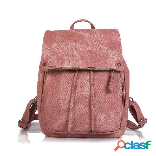 Mujer Pu cuero mochila hombro Bolsa bolsos