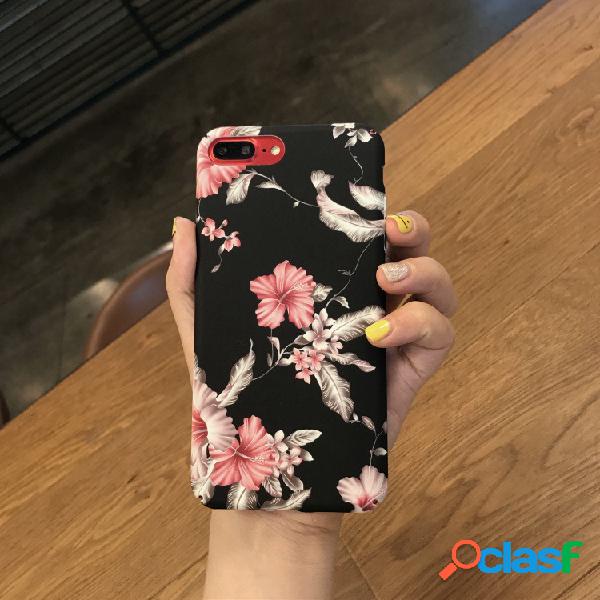 Mujer Retro Floral Literary Style PC Phone Caso