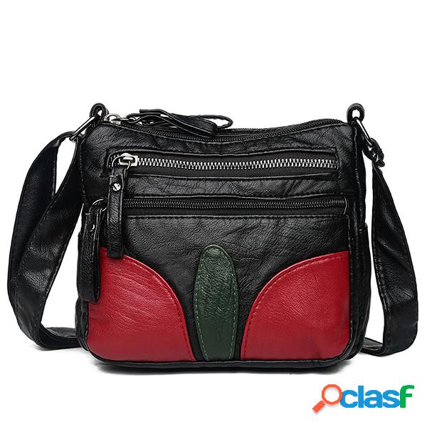 Mujer Soft Cuero Ocio Hombro Bolsa Crossbody Bolsa