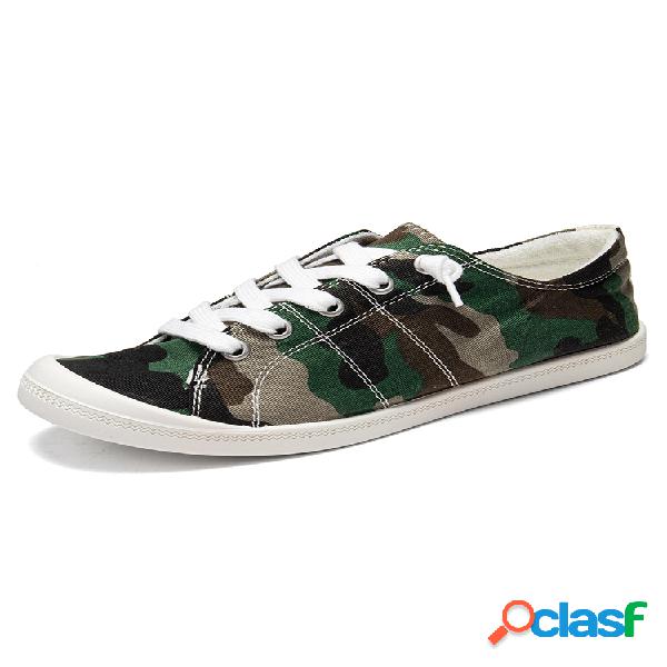 Mujer Zapatillas de lona de camuflaje transpirables con