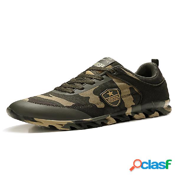 Mujer Zapatillas deportivas informales de lona de camuflaje