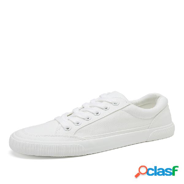 Mujer Zapatos blancos cómodos Zapatillas deportivas de