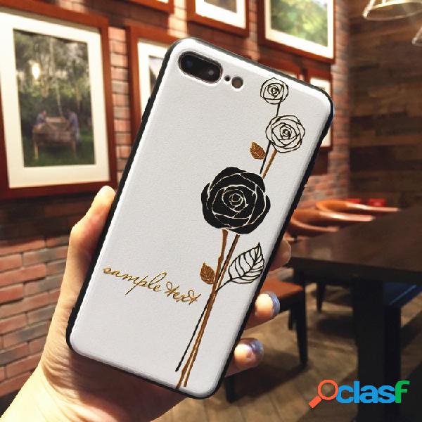 Mujer vendimia Floral Relieve Style TPU Phone Caso