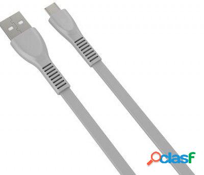 Naceb Cable USB A Macho - Micro USB B Macho, 1 Metro, Gris