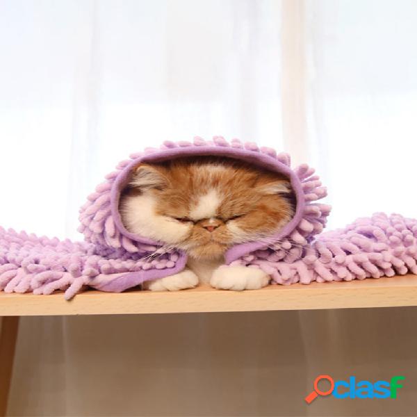 Nueva mascota Gato fibra Chenille baño de secado rápido