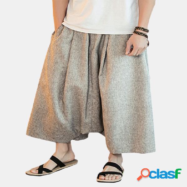 Pantalones amplios monocolor para hombres