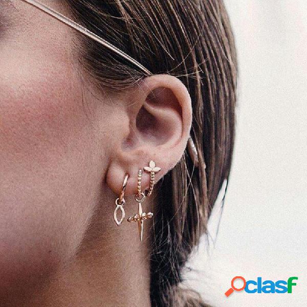 Pendientes de semicírculo de moda Pendientes con hojas