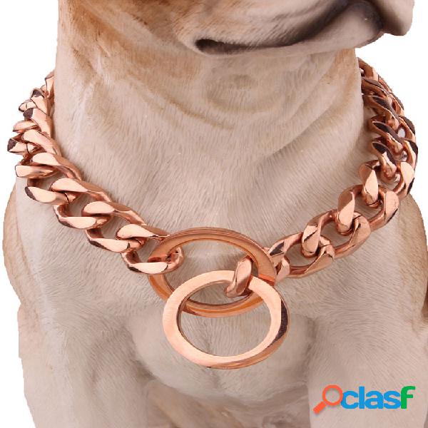 Pet Perro Collar Cadena Acero inoxidable Link Choke Collar