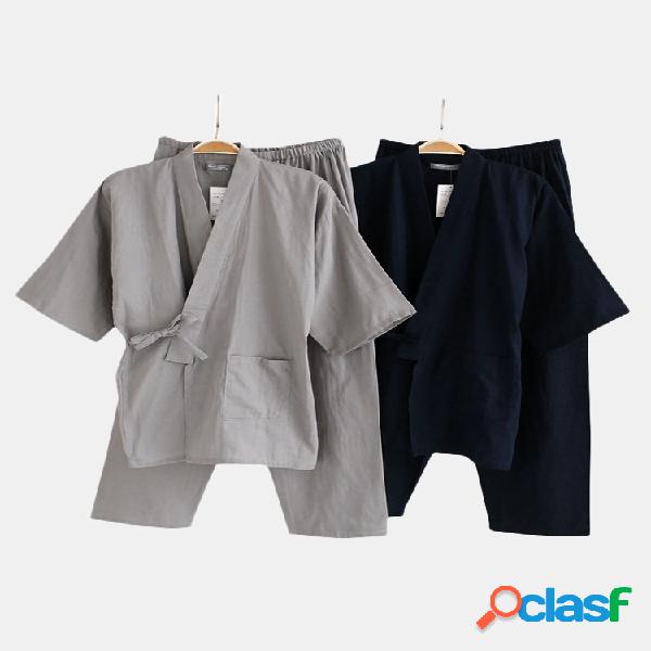 Pocket Pure Cotton Soft Conjuntos de pijamas de albornoz