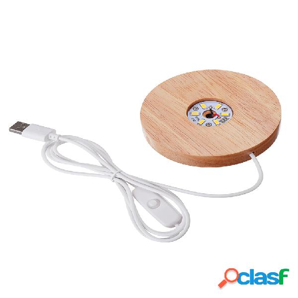 Portalámparas circular Interfaz USB de madera maciza Trophy