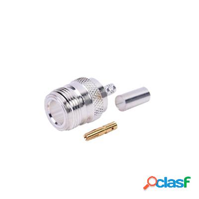 RF Industries Conector Coaxial N Hembra, Plata