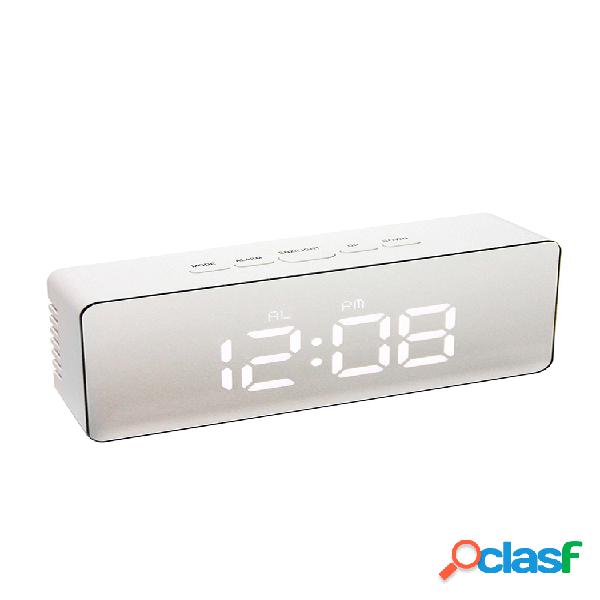 Reloj de alarma LED digital Reloj de espejo silencioso