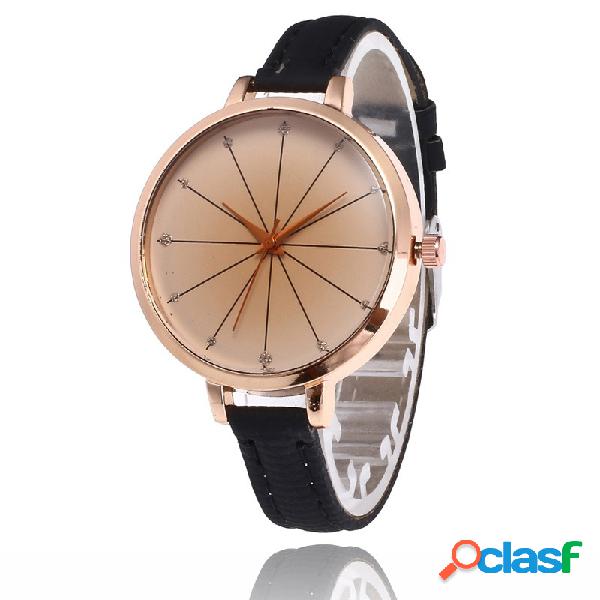 Reloj de cuarzo de cuero de moda Reloj con dial simple Reloj