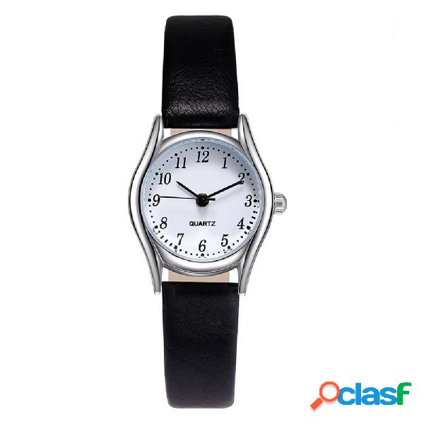 Reloj de pulsera de cuarzo de moda pequeño dial redondo