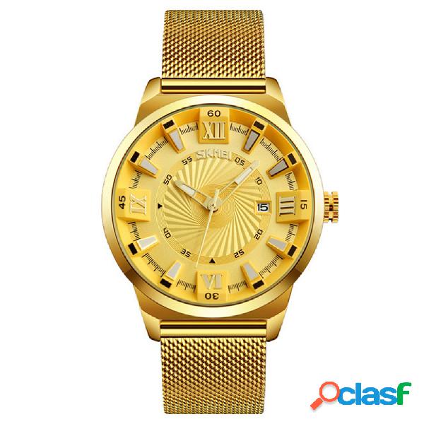 Relojes de pulsera de cuarzo dorado para hombres