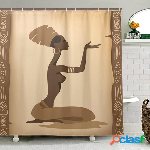 Retro africano Mujer Cuarto de baño Cortina de ducha