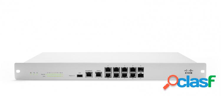 Router Cisco Meraki con Firewall MX100, Alámbrico, 750