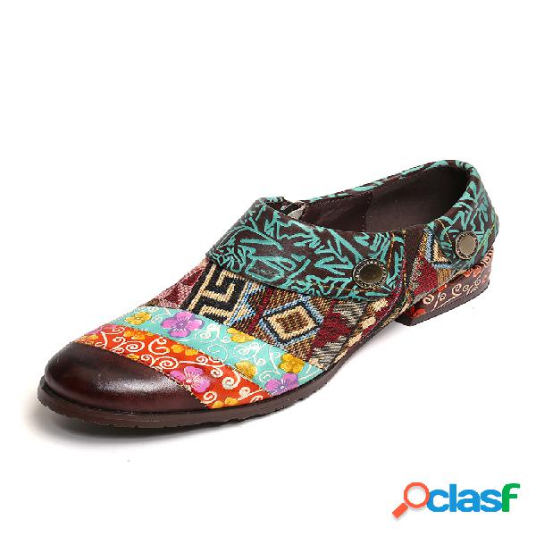 SOCOFY Colorful Flores geométricas Patrón Zapatos planos