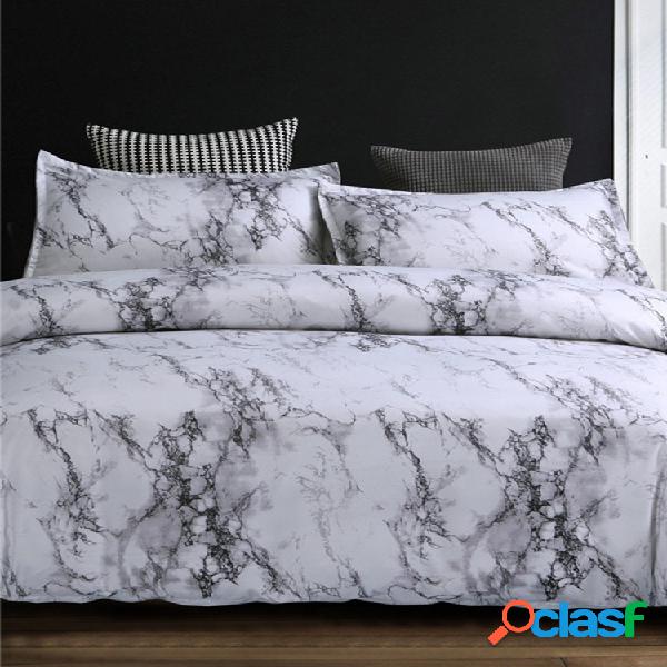 Simple y elegante Stone Stripe Patrón Juego de cama Soft