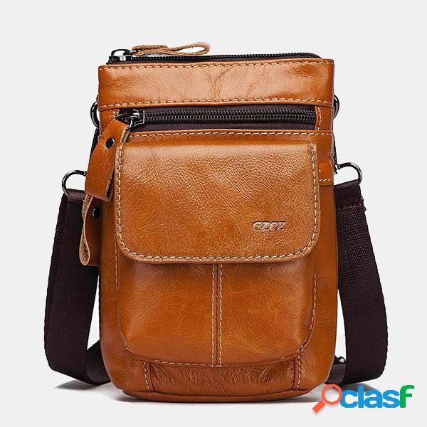 Solapa para hombres Piel Genuina Paquete divertido Crossbody