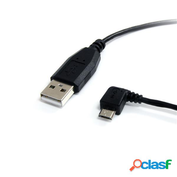 StarTech.com Cable USB A Macho - Micro USB B Angulado Macho,