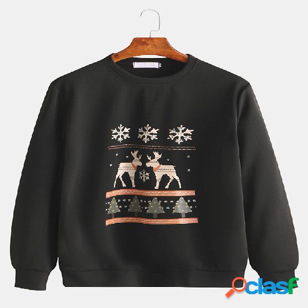 Sudadera para hombre Cool Crew Cuello Cartoon Pine Graphic