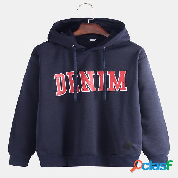 Sudaderas con capucha con cordón con estampado de letras en