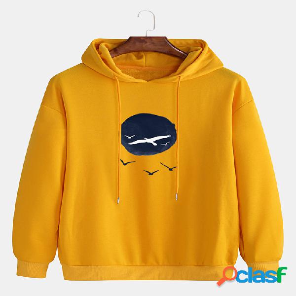 Sudaderas con capucha sueltas informales con estampado de