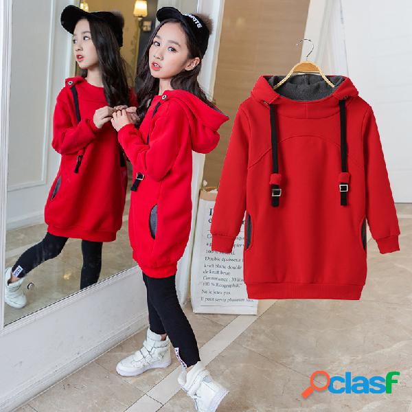 Suéter largo rojo para niños Vestido