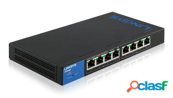 Switch Linksys Gigabit Ethernet LGS308MP-EU, 8 Puertos