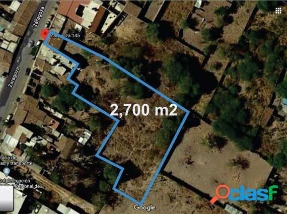Terreno de 2,700 m2 en Zacoalco de Torres