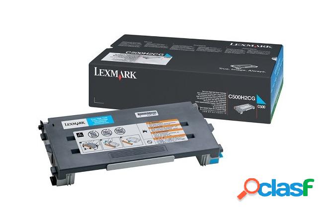 Tóner Lexmark C500H2CG Cyan, 3000 Páginas
