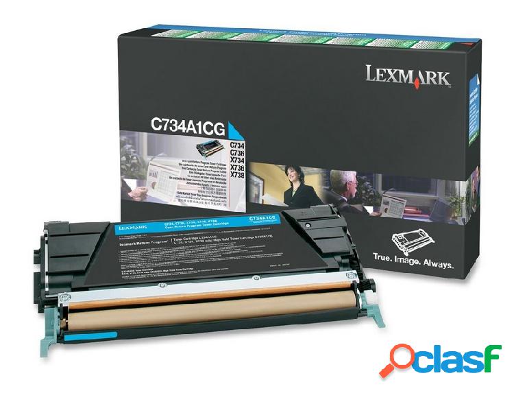 Tóner Lexmark Programa Retorno C734A1CG Cyan, 6000 Páginas