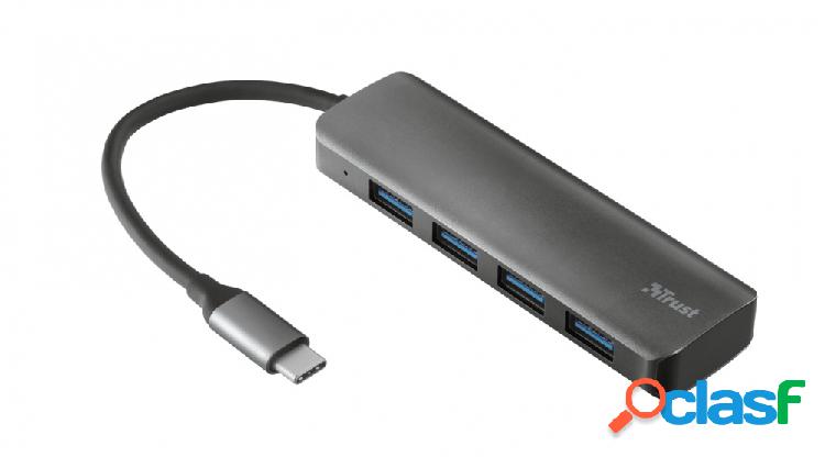 Trust Hub Halyx USB C 3.2 - 4 Puertos USB A 3.2, 5000