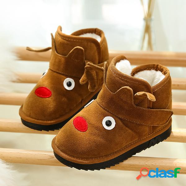 Unisex Kids Cartoon Fawn Colorido Lindo Forro cálido Botas