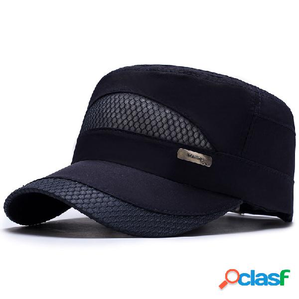Unisex Summer Mesh Adjustable Flat Sombrero al aire libre