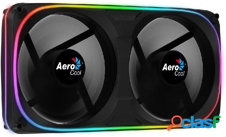Ventilador Aerocool Astro 24 RGB, 2x 120mm, 1000RPM, Negro