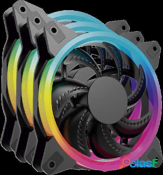 Ventilador Ocelot Gaming OGPF01 RGB, 120mm, 1200RPM, Negro -
