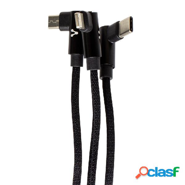 Vorago Cable USB A Macho - Micro USB B/Lightning/Micro USB