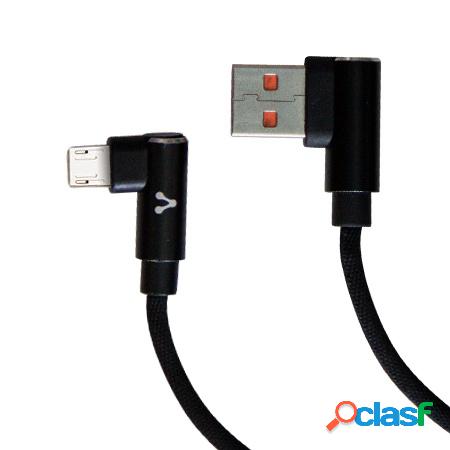 Vorago Cable USB Angulado Macho - Micro-USB Angulado Macho,
