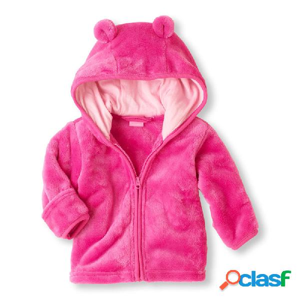 Warm Fleece Soft Abrigo de invierno para niña de niño para
