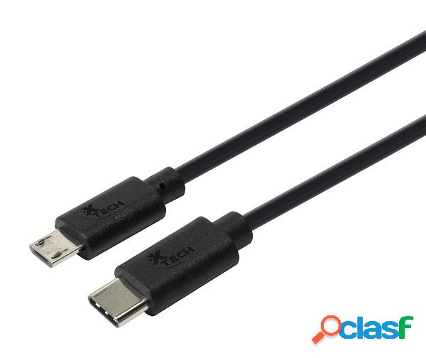 Xtech Cable USB C Macho - Micro USB B Macho, 1.8 Metros,