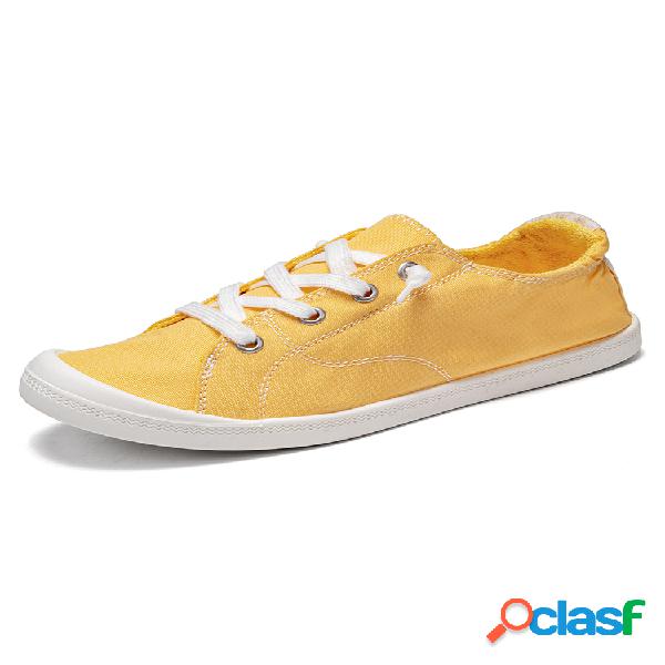 Zapatillas de deporte de corte plano con cordones