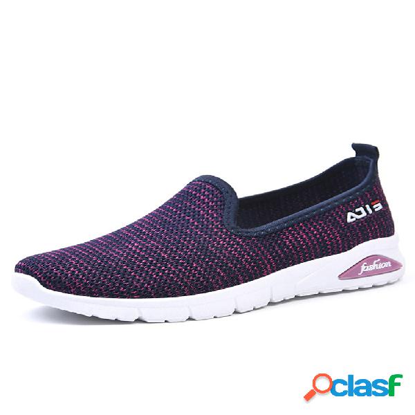 Zapatos casuales de malla de ajuste ancho para mujer