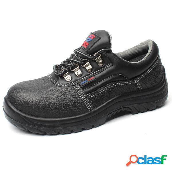 Zapatos de trabajo de seguridad negros antideslizantes con