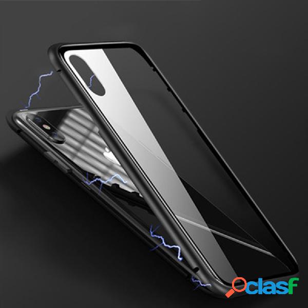 iPhone Phone Caso Marco de metal magnético de vidrio