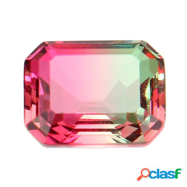 1 UNID DIY Crystal Pink Graded Emerald Cut suelta piedras