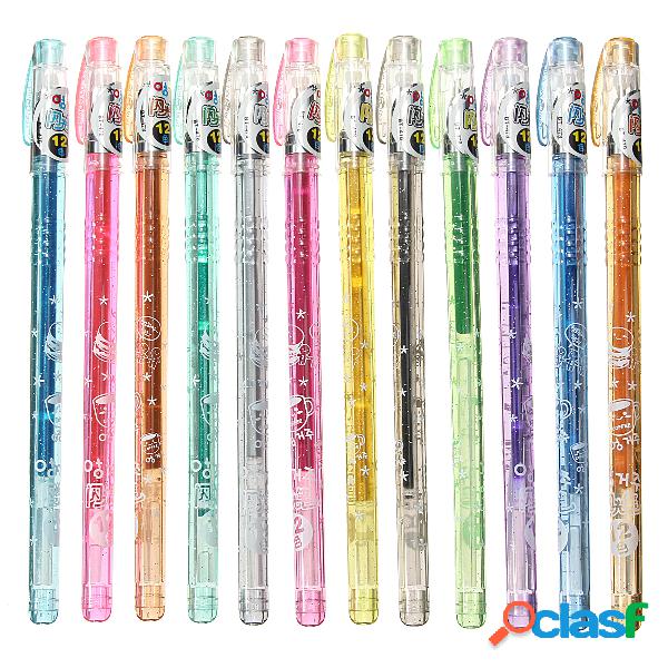 1 Unidades 12 colores Gel Pen Glitter Pens Asst Scrapbooking